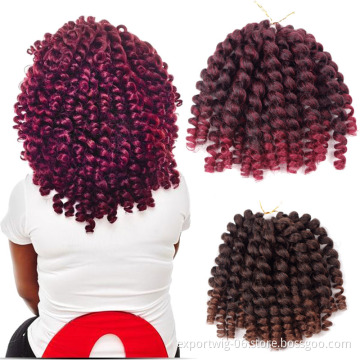 Wholesale 8 Inch Crochet Braids Hair Jamaican Bounce Crochet Twist Braids African Synthetic Braiding Hair Jumpy Wand Curl